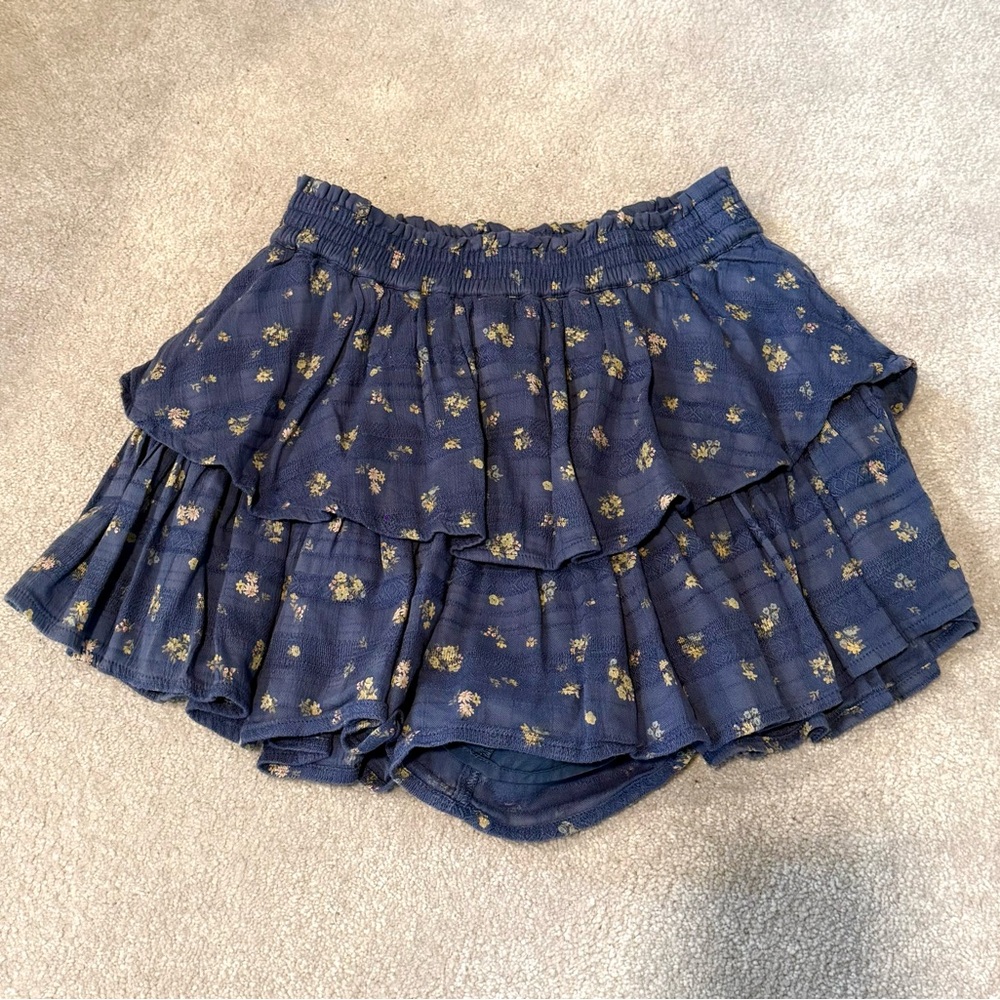 American Eagle Outfitters Blue Floral Mini Skirt